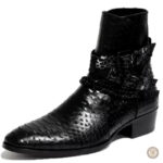 Bottines Cowboy en cuir noir pour homme