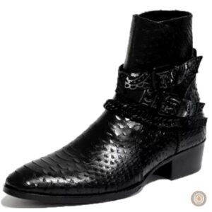 Bottines Cowboy en cuir noir pour homme