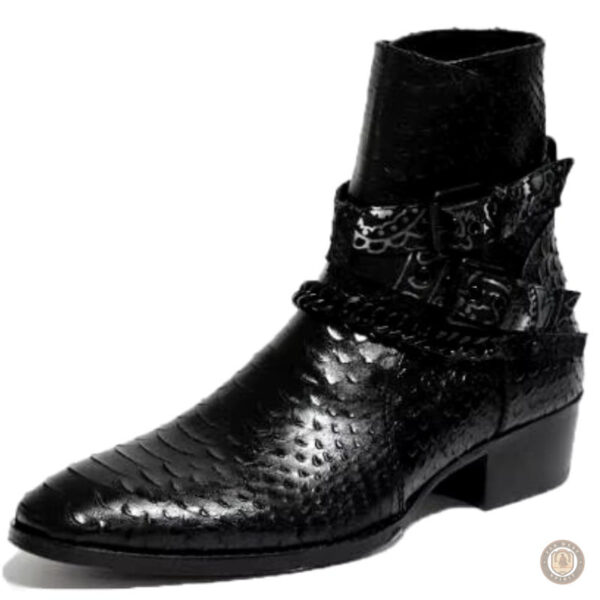 Bottines Cowboy en cuir noir pour homme