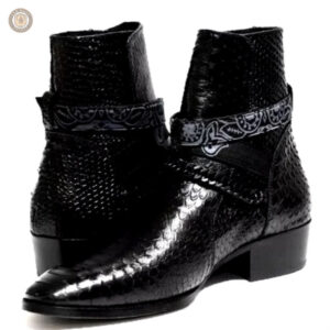 Chaussures de style cowboy en cuir noir élégant
