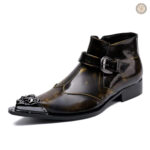 Bottines Cowboy Marron pour homme, style western classique
