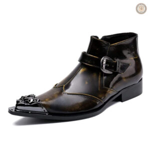 Bottines Cowboy Marron pour homme, style western classique