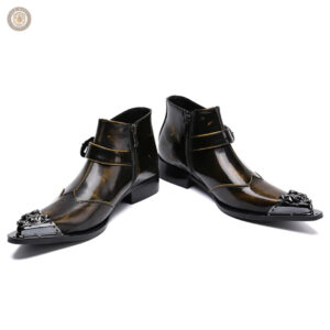 Bottines en cuir marron, design intemporel et robuste