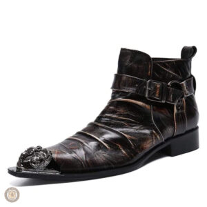 Bottines Cowboy en cuir au design vintage pour homme
