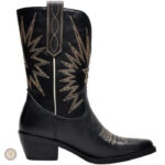 Bottines femme style country en cuir