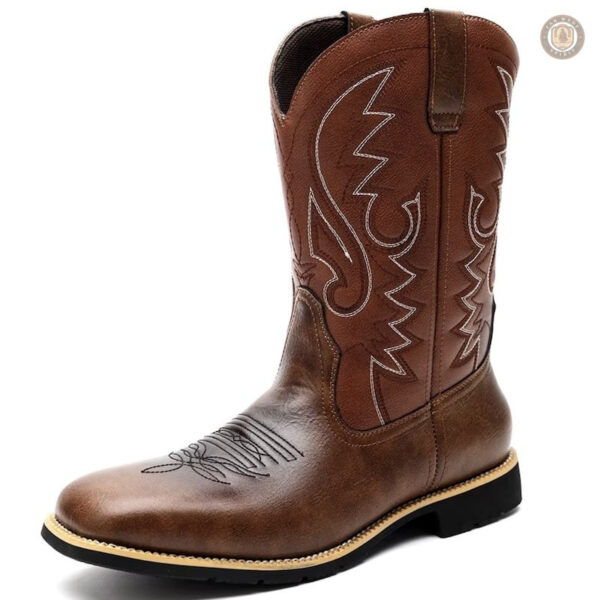Bottines Western pour hommes, style cowboy classique