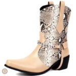 Bottines Western beige pour femme