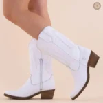 Bottines Cowboy Blanches, style Western féminin