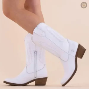 Bottines Cowboy Blanches, style Western féminin