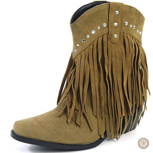 Bottines Western Femme Camel élégantes et confortables