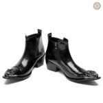 Bottes Cowboy Noires, style Western pour homme