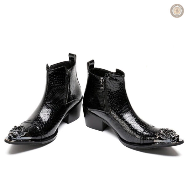 Bottes Cowboy Noires, style Western pour homme