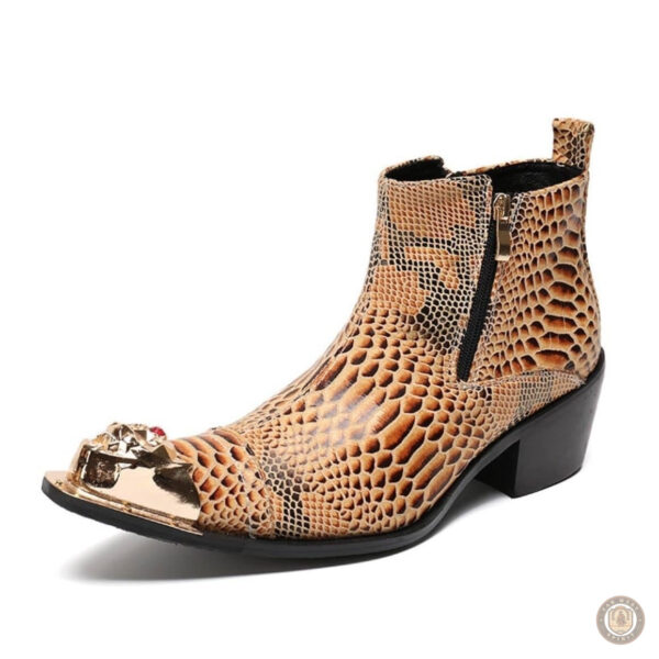 Bottines Western Python pour homme, style cowboy authentique