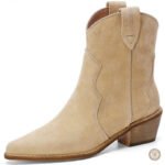 Bottines Cowboy Beiges pour Femme