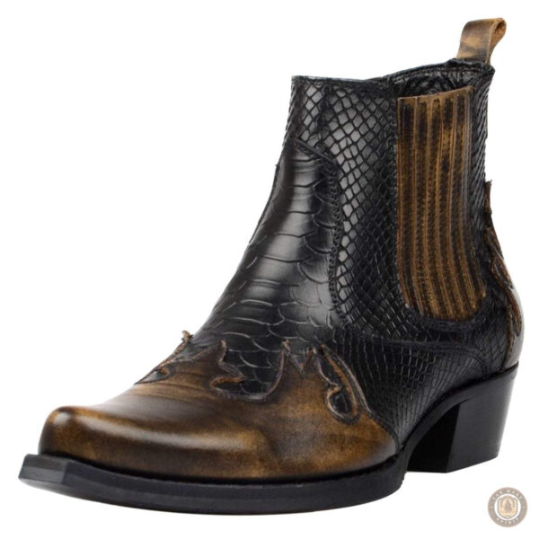 Bottines cuir homme style country