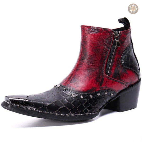 Bottines hommes style cowboy en cuir élégant