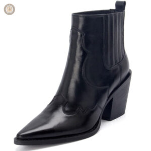 Bottines noires femme style cowboy, élégance country