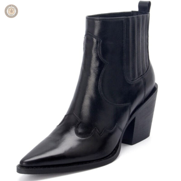 Bottines noires femme style cowboy, élégance country