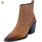 Bottines noires en cuir, look western pour femmes