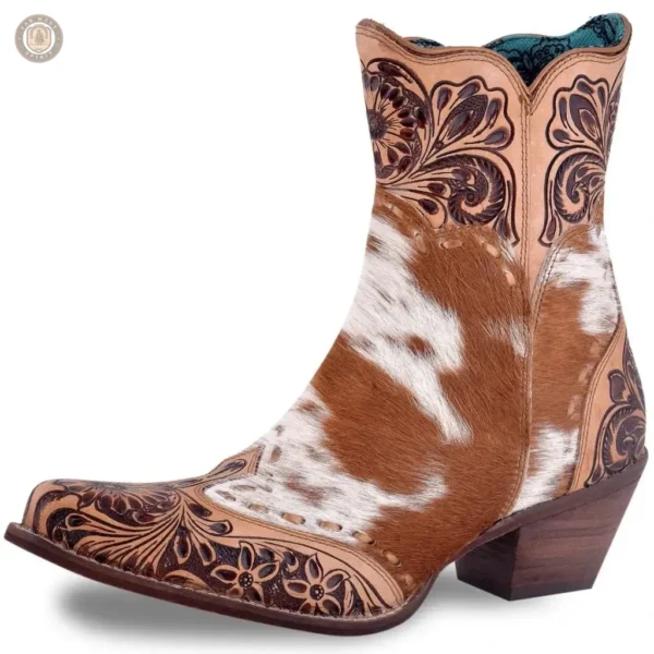 Bottines Santiags Femme en cuir, style cowboy élégant