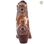 Bottines en cuir pour femme, look Santiags tendance