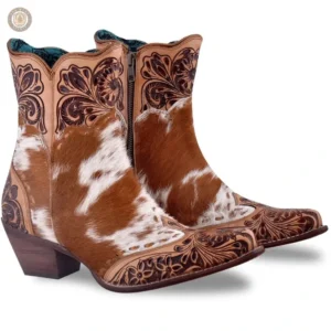 Bottines cowboy femme, design chic en cuir authentique