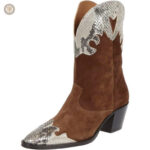 Bottines cowboy femme en suédine élégante et tendance