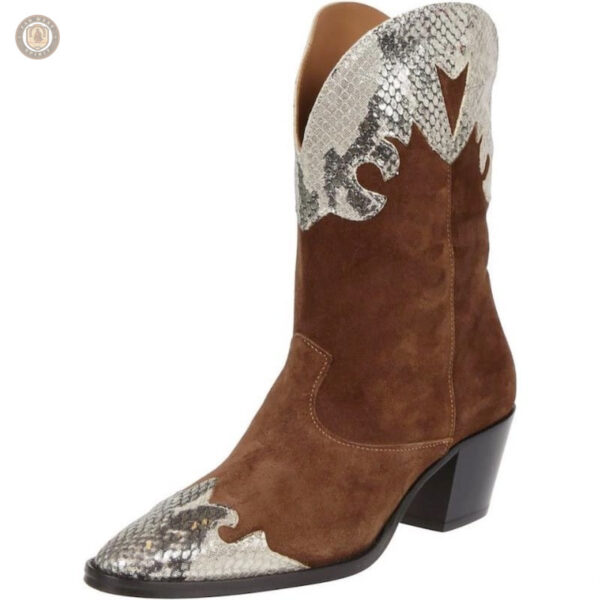 Bottines cowboy femme en suédine élégante et tendance