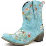 Bottines cowboy avec motifs floraux élégants