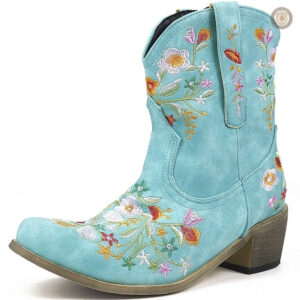 Bottines cowboy avec motifs floraux élégants