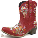 Bottines Western pour femme avec détails floraux