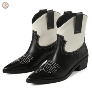 Bottines style cowboy en cuir féminin