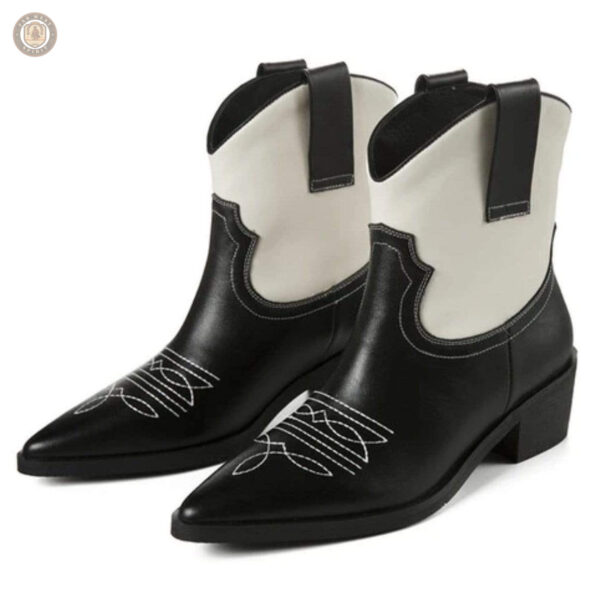 Bottines style cowboy en cuir féminin
