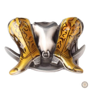 Boucle de ceinture style cowboy avec chapeau décoratif
