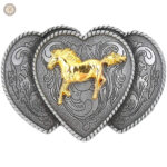 Boucle de ceinture cœur pour style western