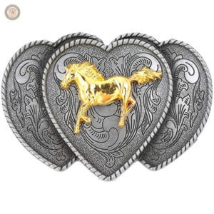 Boucle de ceinture cœur pour style western