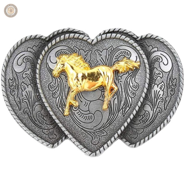 Boucle de ceinture cœur pour style western