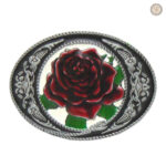 Boucle de ceinture florale rose pour style western