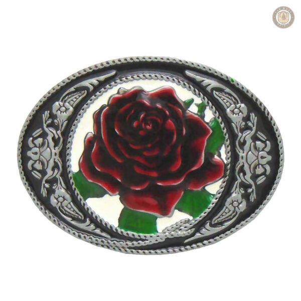 Boucle de ceinture florale rose pour style western
