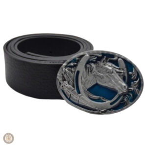 Boucle de ceinture bleue pour un look cowboy