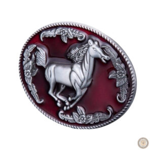 Accessoire western : boucle de ceinture rouge