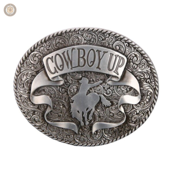 Boucle de ceinture Cowboy Up au design western