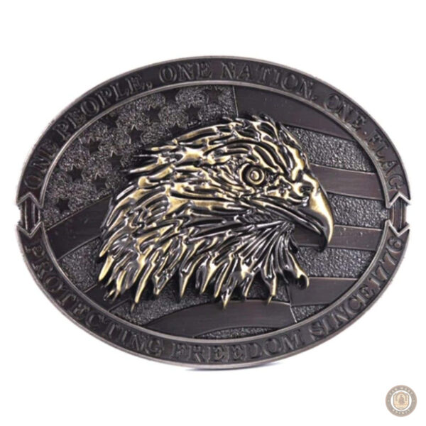 Boucle de ceinture western aigle américain en métal