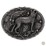Boucle de ceinture western avec motif de loup