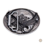 Boucle de ceinture style western, motif montagne élégant