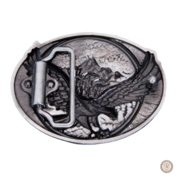 Boucle de ceinture style western, motif montagne élégant