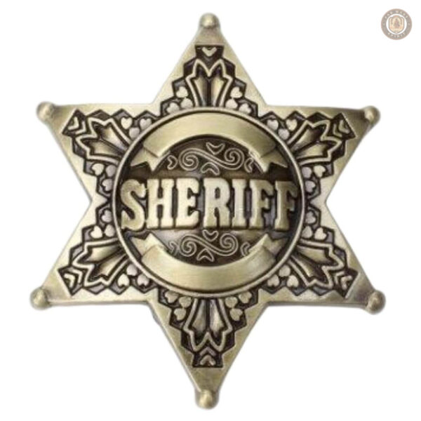 Boucle de ceinture western avec motif Sheriff traditionnel