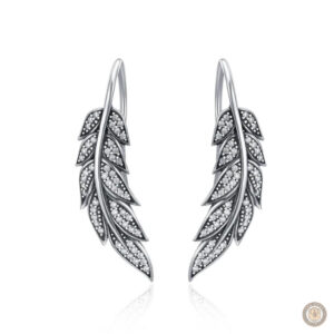 Boucles d'oreilles argent à plumes, style country