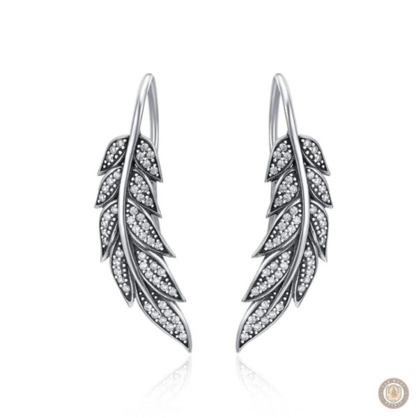 Boucles d'oreilles argent à plumes, style country