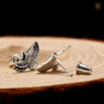 Bijoux country en argent, boucles d'oreilles aigle élégantes